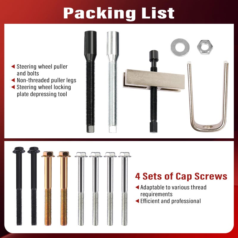 BTSHUB Steering Wheel Puller Compressor Remover Set and Lock Plate Compressor Removal Tool Kit - Image 2